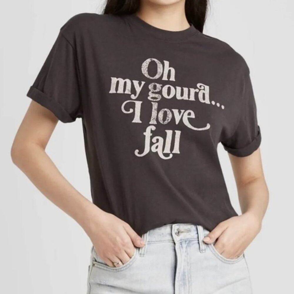 Fifth Sun T-Shirt Oh My Gourd I Love Fall Autumn Size XS New With Tags NWT